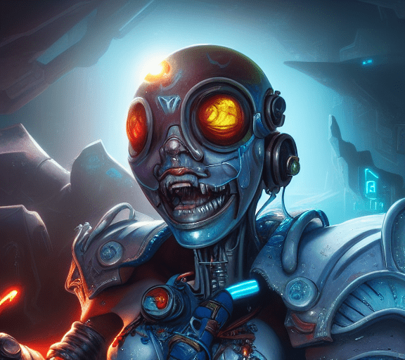 1849946926_A_Tony_Sart__fantasy_style_detailed_art_close_up_of_a_cyborg_with_a_digital_interface_on___apocalyptic_world_background___Highly_detailed___triadic_color_scheme___close_up___human_flash